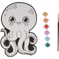 Wins Holland Canvas Schilderen - Octopus - incl Penseel en 6 kleuren verf