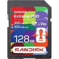 SanDisk Extreme PRO, 128 Go, SDXC, UHS-II, 300 Mo/s, 300 Mo/s, V90