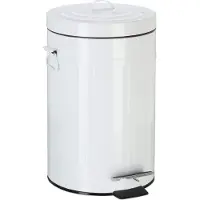 Relaxdays Poubelle à pédale Vintage, poubelle pour la cuisine ou la salle de bains, en métal, avec pédale, poubelle pour produits cosmétiques, 12 litres, blanche