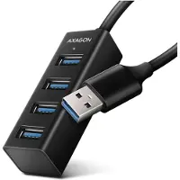 Axagon HUE-M1A hub d'interface USB 3.2 Gen 1 (3.1 Gen 1) Type-A 5000 Mbit/s Noir