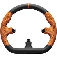 Asetek SimSports GT Rim - Closed D, cuir - orange (PC, Playstation Classic), Manette, Multicolore, Orange, Noir