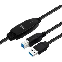 Microconnect USB 3.2 Gen 1 A-B 10m M-M Active cable, Black, USB3.0AB10B