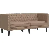 vidaXL 2-tlg. Ensemble canapé Chesterfield Faux cuir cappuccino