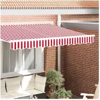 vidaXL Jupe de store de rechange rouge et blanche, 2,5 m, polyester