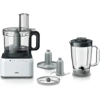 Braun FP3131WH, Processeur d'aliments, Gris, Blanc