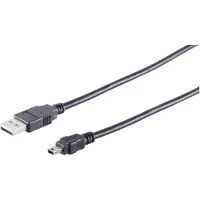 Microconnect USBAMB82, 1.8 m, USB A, Mini-USB B, USB 2.0, Mâle/Mâle, Noir