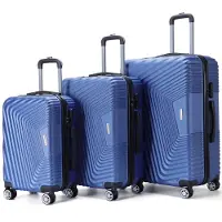 VERTICAL STUDIO "Stavanger" 20" 24" 28" Valise Ensemble de 3 bleu foncé