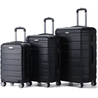 VERTICAL STUDIO "Trelleborg" 20" 24" 28" Valise Ensemble de 3 noir