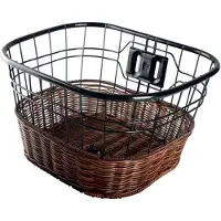Krayton C56-tb-10k Large Steel Rattan Large 38 X 30 X 22 Cm Basket Marron,Noir