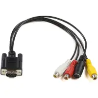 Microconnect MONGGSV câble vidéo et adaptateur 0,2 m VGA (D-Sub) RCA + S-Video Noir