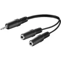 Microconnect AUDLL02 câble audio 0,2 m 3,5mm 2 x 2,5 mm Noir