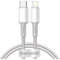 Baseus Kabel Usb-C Do Lightning High Density Braided, 20W, 5A, Pd, 1M (Biały)