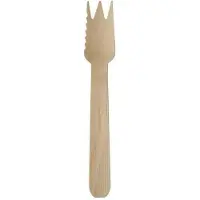 Papstar Fourchettes à gâteaux et à snacks "pure "avec bord dentelé sur un côté (100x)