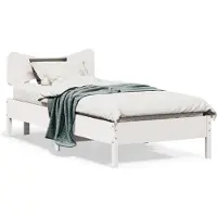 vidaXL Lit en bois massif sans matelas blanc 100x200 cm en pin