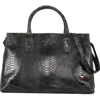 DrachenLeder Sac à main pour femme Florence, en cuir noir, dimensions 21 x 40 x 28 cm, OTF172S1