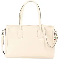 DrachenLeder Sac à main pour femme Florence en cuir beige, dimensions 12 x 35 x 24 cm, OTF177I1