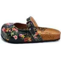Calceo Sabots 'Women shoes -Calceo mules with flowers CAL2201' noir