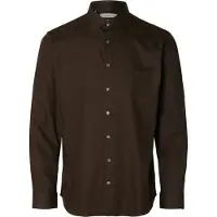 Selected Performance Slim Fit Long Sleeve Shirt Marron XL Homme