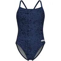 Arena Maillot de bain 'SNAKESKIN CHALLENGE BACK' bleu marine / bleu-gris / bleu foncé