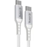 Crong Câble Usb Blanc 2 M Charge Rapide Armor Link Nylon 100 W Pd 5 A
