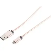 S-Conn Câble USB de charge et de synchronisation USB A/ micro, Steel Rose 1m