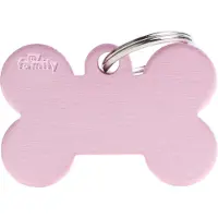 My Family Étiquette d'identification pour chien Bone Aluminium rose, 3.8x2.5cm (1 pc) (Chien)