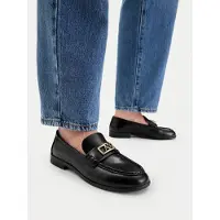Armani Exchange pour femme. XW002579AF17474UC001 Mocassins Elegant noir (40), Plat, 1 à 3 cm, Aucun, Casuel, Fête, Classique