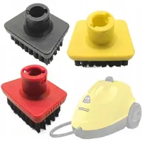 Rosfix Lot de 3 brosses carrées pour Kärcher SC1-SC5 | Poils noirs | Embouts colorés | Pour les joints, la robinetterie et le carrelage | Pièces de rechange