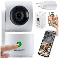 Berdsen BD-942 : Caméra IP Wi-Fi rotative, 3MP, avec vision nocturne, couleur blanche