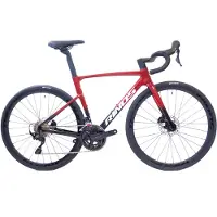 RINOS Vélo de route en carbone Odin 4.0, groupe Shimano 105, couleur rouge et noir, taille L