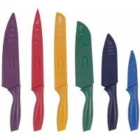 Rosenstein & Söhne 6 couteaux de cuisine colorés en acier inoxydable