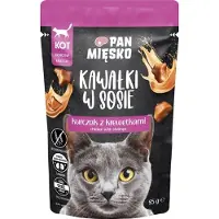PAN MIĘSKO Kawałki w sosie Kurczak z krewetkami mokra karma dla kotów 24x85 g