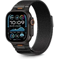 Tech-Protect MILANO VANGUARD APPLE WATCH 8 / 9 / 10 / 11 / SE / ULTRA (44 / 45 / 46 / 49 MM) BLACK (44 mm, 45 mm, 46 mm, 49 mm), Sangles de montre, Noir