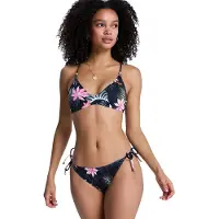 Roxy Paradise Fleur Athletic Triangle Cheeky Bikini Noir XS Femme