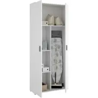 Dmora Arna - Armoire Polyvalente 2 Portes, 78x190h cm Blanc, 3 Étagères