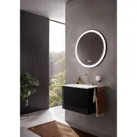 Emco round black miroir lumineux, diamètre 750mm, avec éclairage LED, noir, 441324808