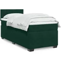 vidaXL Lit boxspring avec matelas vert foncé 80x200 cm velours
