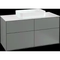 Villeroy & Boch Villeroy und Boch Finion Meuble sous-lavabo, 1200x603x501mm, avec éclairage LED, plaque de recouvrement blanc mat, G26100GM