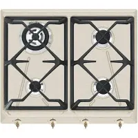Smeg Table de cuisson à gaz encastrable SRV864AVOGH2 Oat 4 brûleurs