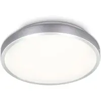 B.K.Licht Plafonnier LED I plafonnier I finition titane I platine LED 12W I 1200lm I blanc chaud 3000K I IP20 I Ø288mm