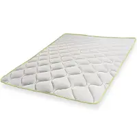 11.11 SRLS The White Stone Topper Rafraîchissant Simple avec Élastiques | Correcteur de Matelas 100 x 190 | Technologie Cooler et Propriétés Orthopédiques | Hauteur 4 cm