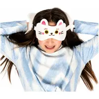 Relaxeazzz peluche Maneki Neko chat porte-bonheur oreiller de voyage rond & masque pour les yeux, Accessoires de voyage, Multicolore