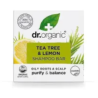 Dr Organic Savon solide pour cheveux à l'arbre à thé et au citron, 75 g