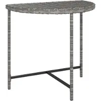 vidaXL Table de jardin Gris 80x50x75 cm Poly rotin