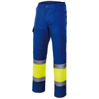 VELILLA Pantalon bicolore haute visibilité Bleu Royal / Jaune 5XL