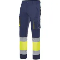 VELILLA Pantalon multipoches bicolore haute visibilité VELLILA Bleu / Jaune 3XL
