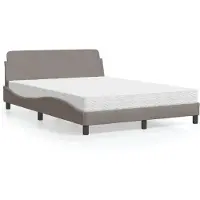 vidaXL Lit avec matelas "Dover" Taupe 120x200 cm Tissu