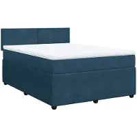 vidaXL Lit boxspring avec matelas bleu 140x200 cm velours
