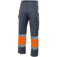 VELILLA Pantalon bicolore haute visibilité Gris / Orange L