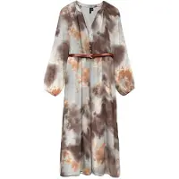 Vero Moda Holly Long Sleeve Midi Dress Marron,Gris M Femme
